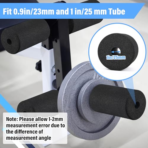 Deekin 4 Pcs Foam Foot Pad Rollers Buffer Tube Cover for Exercise Machine Home Gym Equipment Replacement Pads for Leg Extension Weight Bench Inversion Table(1 x 3.54 x 7.1 Inches) - size: 1 x 3.54 x 7.1"