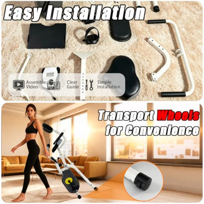 Foldable Quiet Magnetic Recumbent Stationary Exercise Bike