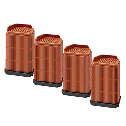 4 Pack Stackable Treadmill Riser Blocks, for Gym and Home Use - color: Brown, size: 3 layers (6in)