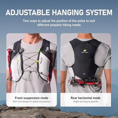 N NEVO RHINO 5L Running Vest, Water Vest Backpack with 2x500ml Soft Flasks - color: Black, size: Medium