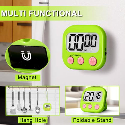 ZILLEEN Classroom Timer for Kids Teachers 2 Pack Digital Timers Green Ye - color: Green & Yellow
