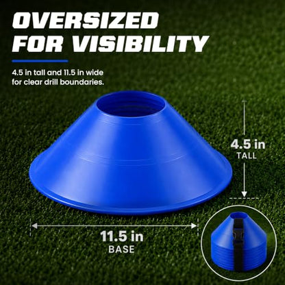 American Challenge Large Disc Cones, Soccer Cones for Sports, Set of 6 - color: Royal