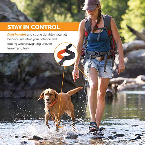 Tuff Mutt Waist Hands Free Dog Leash for Walking Running Hiking - color: Carabiner/Gray