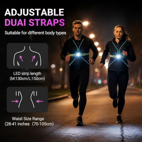 Reflective Running Vest for Men & Women, Built-in Control Panel