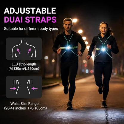 Reflective Running Vest for Men & Women, Built-in Control Panel