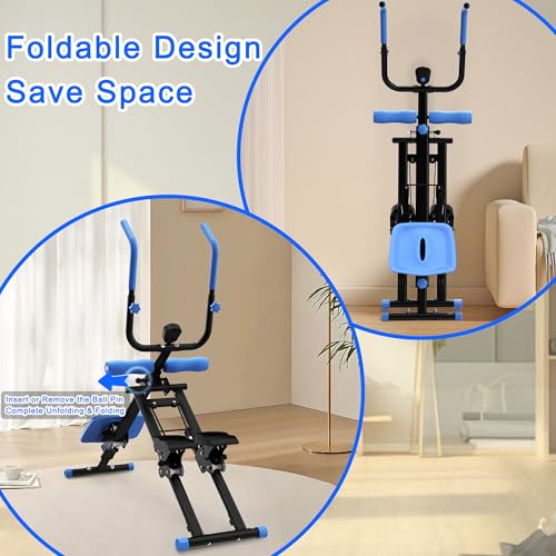 Stair Stepper & Ab Machine–Quiet Hydraulic,Foldable,Compact - color: Blue