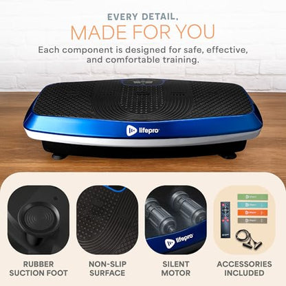 Lifepro Turbo & Hovert 3D Vibration Plate Exercise Machine with 99 Speeds - color: Blue, size: Large