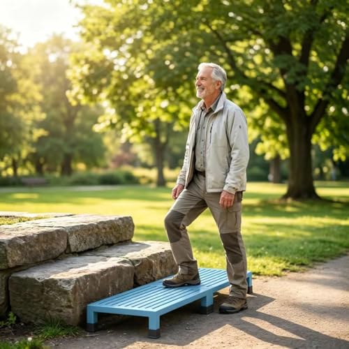 One Step Stool Platform 3.8" Height for Adults, Kids. Heavy Duty/Portable/Nonslip/Durable Construction Safe Step Stool for Bedroom/Kitchen Bed, Bathroom,Kitchen，Garden (Sky Blue) - color: Sky Blue