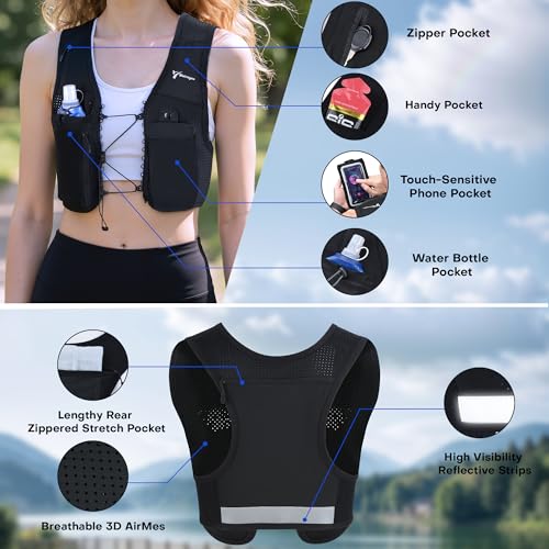Running Vest for Women Men, Lightweight Hydration Vest for Training Runs - size: Large-XLarge