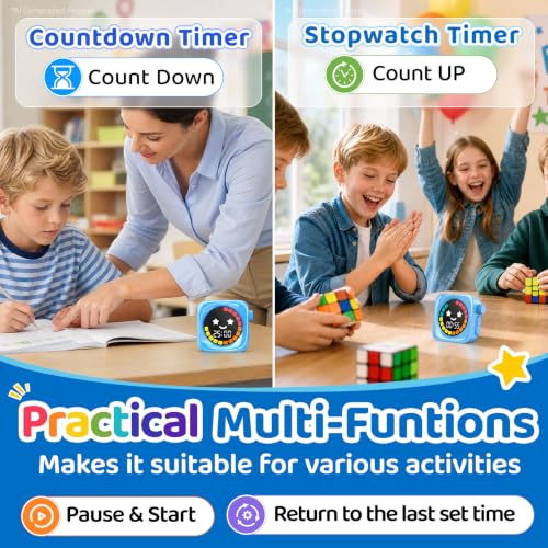 Visual Timer for Kids ADHD, 99-Mins Digital Countdown/Stopwatch Timer, Blue - color: Blue