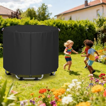 Kids Trampoline Cover 55-60 Inch Round – Heavy Duty 600D Waterproof Outdoor Trampoline Cover, UV Resistant & Windproof, All-Weather Protection for Children's Round Trampolines - size: 62IN