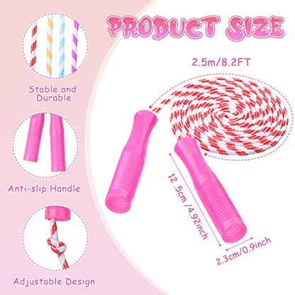 Aoriher 15 Pack Jump Rope Kids Adjustable Nylon Fitness Skipping Ropes