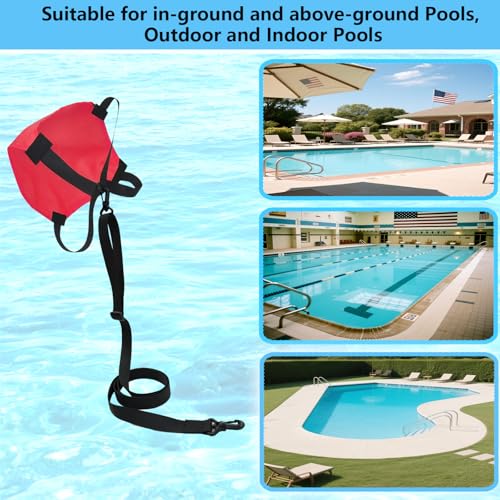 Adjustable Swim Parachute Belt - Resistance Training - color: Red