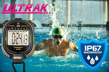 ULTRAK 420 Waterproof Stopwatch for Swim Training - Cumulative Split Timer