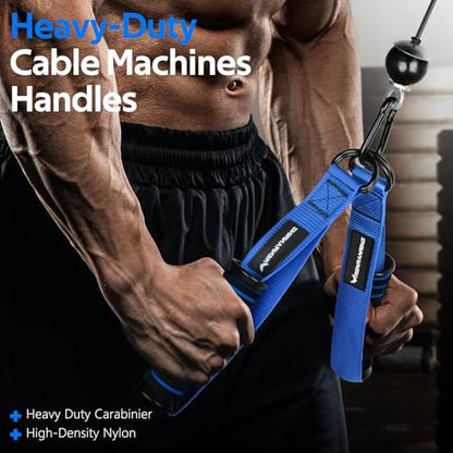 RENRANRING Gym Exercise Handles, Replacement Handle Attachments for Cable Machine Pulleys, Resistance Band and Strength Trainer, Pull Down Workout Accessories, Home Gym Add On Equipment - color: Blue