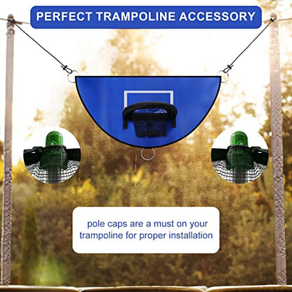 Tinoaly Breakaway Rim Basketball Hoop for Dunking with Mini Basketballs Trampoline Attachment Indoor & Outdoor Use - color: blue