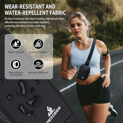 Peicees Small Crossbody Bag for Men Women Mini Sling Bag Travel Running Phone Daypack Cross Body Shoulder Bags with Keyholder - color: Purple