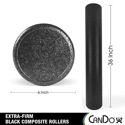 CanDo Black Composite High-Density Foam Rollers for Muscle Restoration Massage Therapy Sport Recovery and Physical Therapy 6" x 36" Round - size: 6" x 36", style: Round