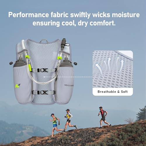 N NEVO RHINO 5L Running Vest , Hydration Vest Pack with 1.5L Water Bladder - color: Gray