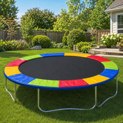 14FT Trampoline Replacement Safety Pad, Waterproof Foam Spring Cover, Tear-Resistant Edge Pad, Easy Install Spring Protection Cover (Multicolour)