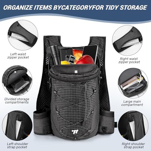Lightweight Hydration Backpack with 2L Water Bladder Running Hydration Vest Backpack Specialized Hydration Pack for Cycling, Hiking, and Mountaineering - color: black