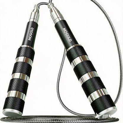 Retractable Jump Rope - No Tool Adjustable, Fits in Pocket, Tangle-Free Steel Cable for Travel & Gym - color: Black
