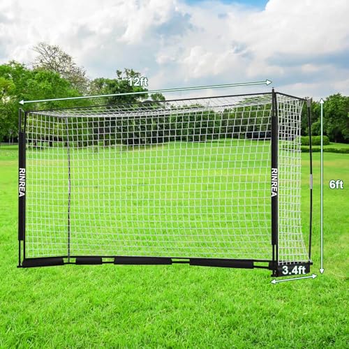 RINREA Portable Soccer Goal, Soccer Nets for Backyard with Agility Ladder - color: Standard Black