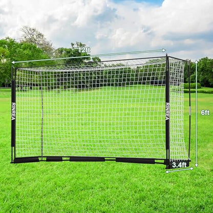 RINREA Portable Soccer Goal, Soccer Nets for Backyard with Agility Ladder - color: Standard Black