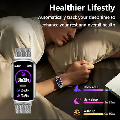 Health Fitness Tracker, Smart Watch with 24/7 Heart Rate, Activity Tracker with Blood Pressure and Blood Oxygen Monitor, 120 Sport Mode Waterproof Sleep Tracker for Women Men - color: Silver