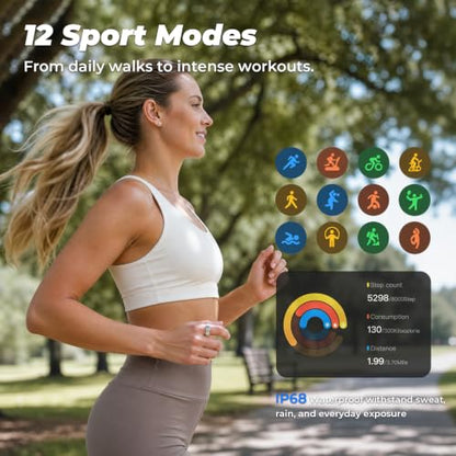 Smart Ring Wearable Health Metrics Monitor, Silver, Size 10 - color: Silver, size: 10