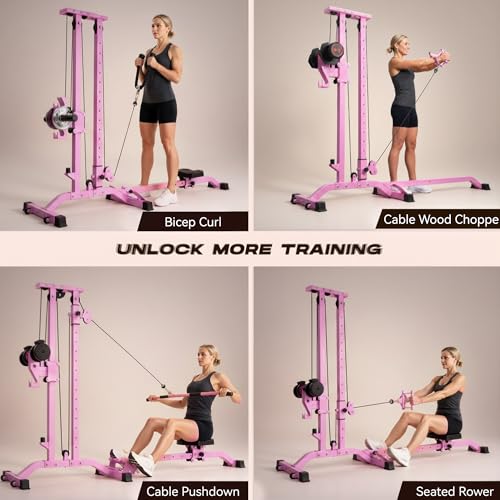 TOUSAINS TOUSAINS CR63 Foldable Cable Machine for Home Gym - color: Pink
