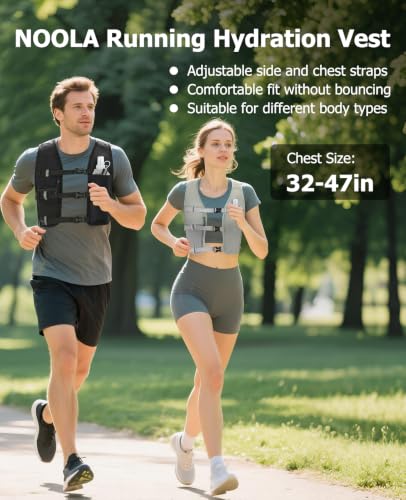 NOOLA Running Vest with 500ml Soft Flask, Lightweight Running Hydration Vest for Men Women，Adjustable Reflective Water Backpack with Phone Holder for Hiking Cycling Marathon Trail Race - color: Black