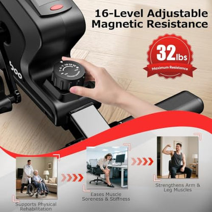 pooboo Under Desk Bike Pedal Exerciser with Magnetic Resistance - color: Black Silver