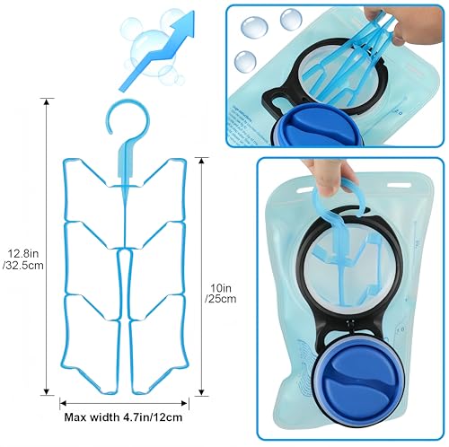 4PCS Outdoor Backpack Reservoir Cleaning and Drying Kit Flexible Brushes for Hose and Bite Valve Collapsible Drying Frame Carrying Pouch for Hydration Bladder Maintenance