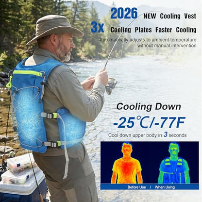 Cooling Running Vest with 3 Cooling Plates for Women Men, Dark Blue - color: Dark Blue, size: One Size