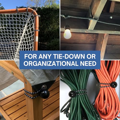 Kotap BB-9B Ball Bungee Cord, Heavy-Duty & Versatile, Indoor & Outdoor, Tarp Tie-Down, Organize & Secure, 9-Inch, Black, 50 Pack - size: 9 Inch, style: 50-Pack