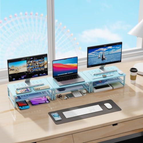 gianotter 2-Tier Metal Monitor Stand Riser - color: Blue