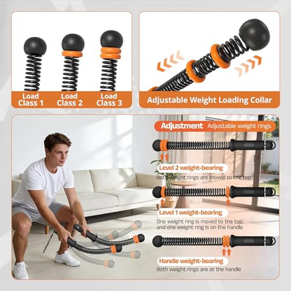 Red O Adjustable Weighted Ropeless Battle Rope & Arm Workout Equipment（Black） - color: Black