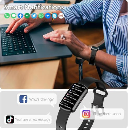 Health Fitness Tracker, Smart Watch with 24/7 Heart Rate, Activity Tracker with Blood Pressure and Blood Oxygen Monitor, 120 Sport Mode Waterproof Sleep Tracker for Women Men - color: Light Black