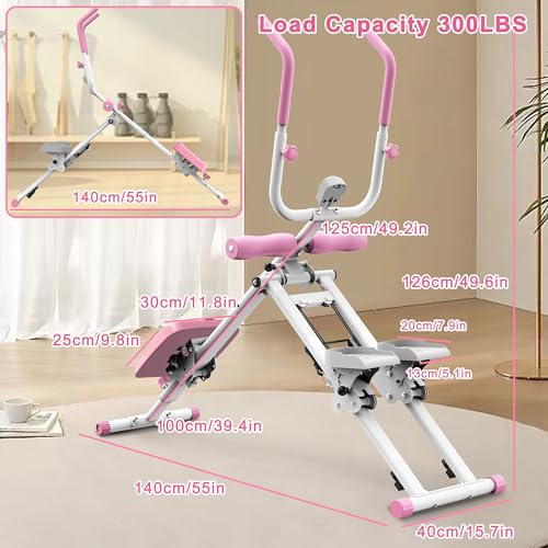 KINMAC 2-in-1 Stair Stepper and Ab Workout Machine - color: White Pink