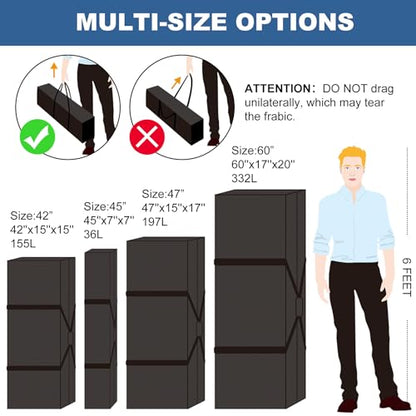 COOLBEBE 60" Sports Duffle Bag - 332L Extra Large Travel Duffel Luggage Bag - size: 60" x 17" x 20"