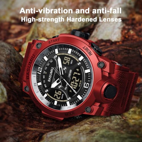 Military Digital Watches for Men Waterproof Work Mens Watch Sports - color: K-Red3