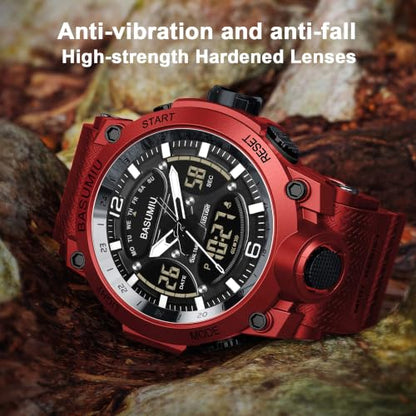 Military Digital Watches for Men Waterproof Work Mens Watch Sports - color: K-Red3