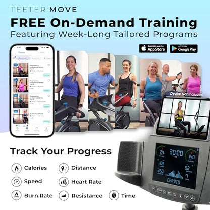 Teeter FreeStep Recumbent Cross Trainer Stepper, Zero-Impact Exercise Bike Alternative w/Patented Physical Therapy Stride, Up to 350lb, Free App w/Trainer Workouts - style: LT7