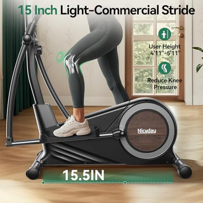 Niceday Elliptical Exercise Machine, Elliptical Trainer for Home Use, Compact Elliptical Machine, 16 Levels Resistance, 400LBS Load Capacity
