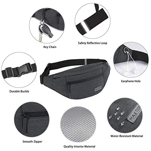 Small Crossbody Fanny Pack Women Men Shoulder Sling Bag Carrying All Phones - color: Dark Grey