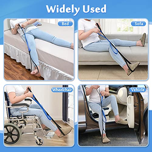 Leg Lifter Strap Medical Foot Lift After Surgery for Knee Hip Replacement Recovery Kit Mobility Aids Physical Therapy Leg Pull Strap Rigid Loop Foot Lifter Thigh Portable Leg Lifting Strap - 37" Long