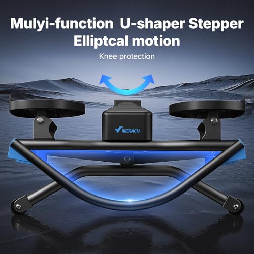 MERACH Rocking Steppers for Exercise at Home, 3D Motion Stair Stepper - color: black&blue