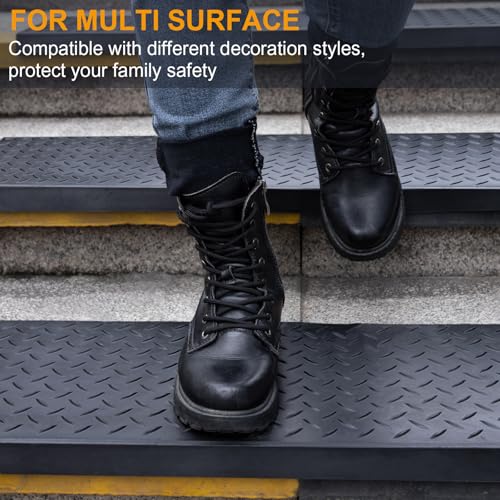 Spurtar 35" x 9.85" Rubber Stair Treads, 3 Pack Outdoor Stair Treads, Black - color: Black-Diamond, size: 35" x 9.85"-3Pack