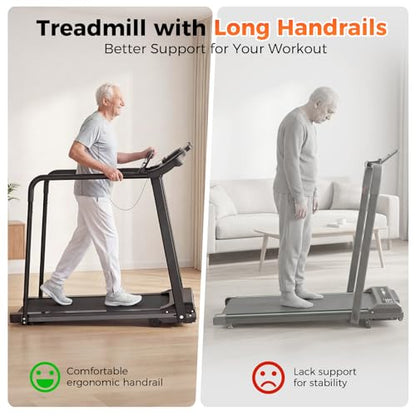 Lastforever Treadmill for Home with Extended Handrails & Senior Friendly